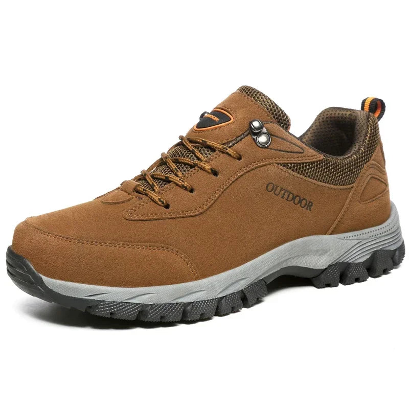 Men's Suede Leather Hiking Shoes - Waterproof Outdoor Trail Shoes for Hunting & Trekking