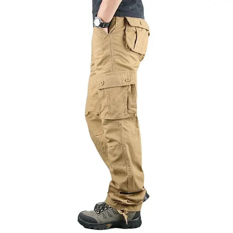 Men's Tactical Cargo Pants - Cotton Multi-Pocket Work Trousers