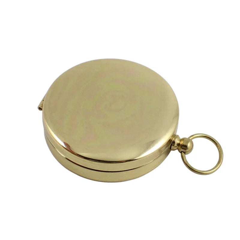 Brass Pocket Compass - Professional Navigation Tool for Hiking & Camping