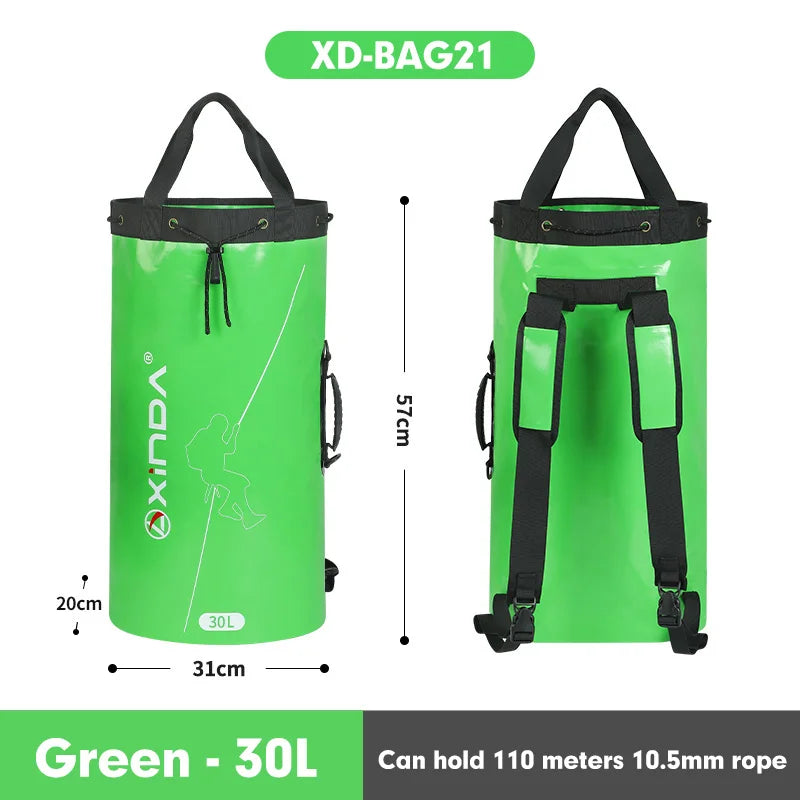 XINDA Professional Rock Climbing Rope Bag - Drainage Backpack for Rescue & Mountaineering