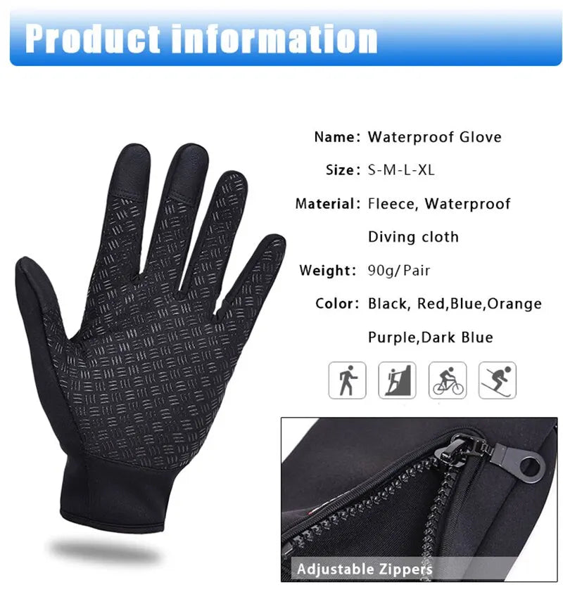 Winter Touchscreen Ski Gloves - Waterproof & Thermal