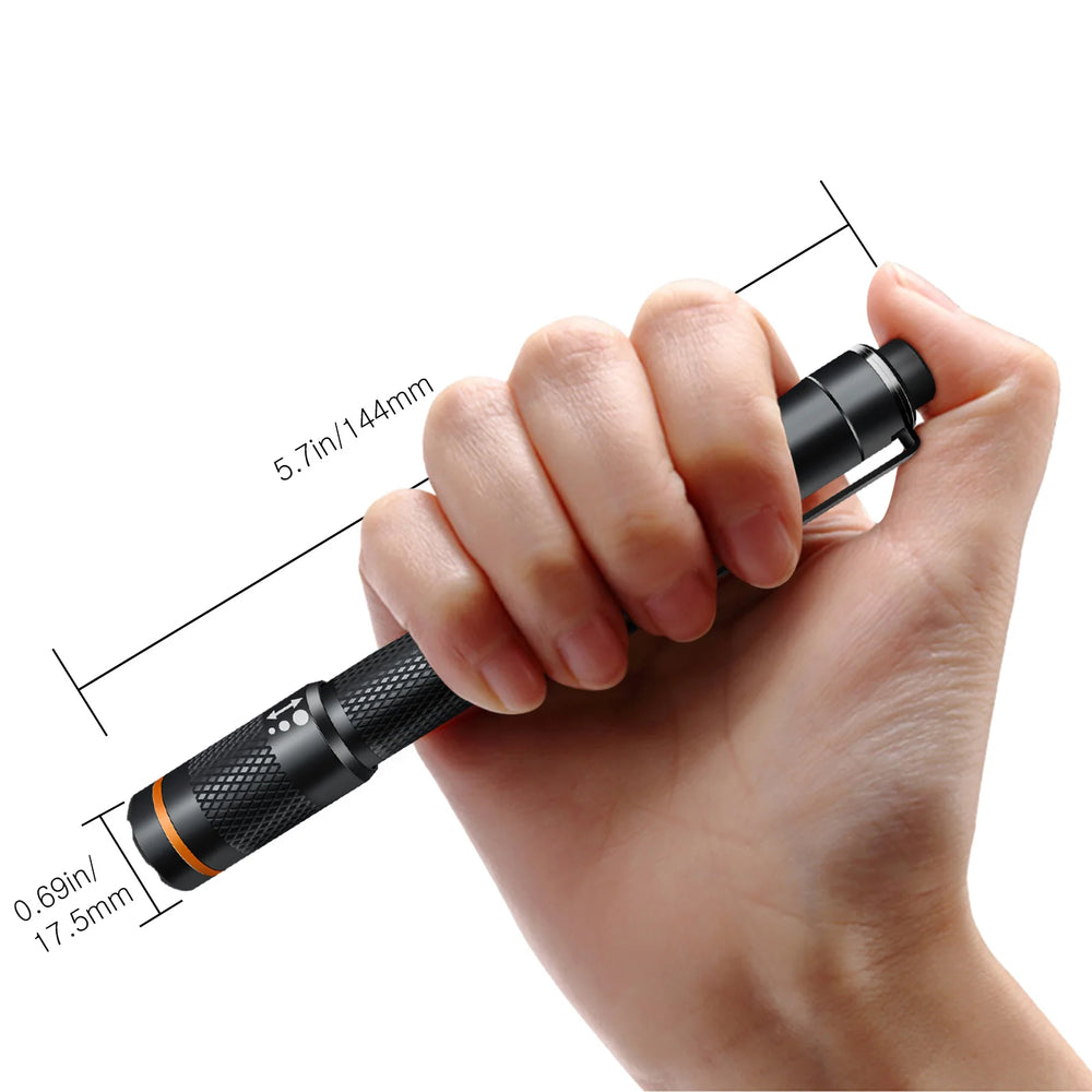 NICRON B22W Pen Flashlight - 120 Lumen High CRI Color Match LED Torch with Zoom