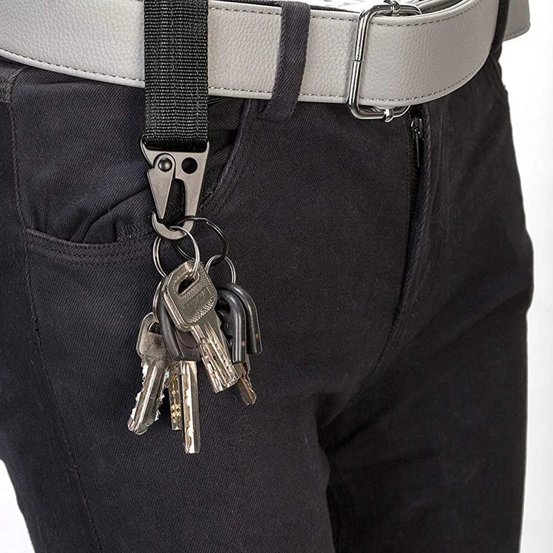 Tactical Carabiner Clip with D-Ring - Heavy-Duty Belt Key Holder