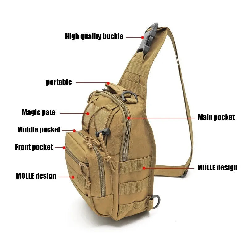 Tactical Sling Bag - Waterproof EDC Shoulder Backpack for Outdoor & Hiking