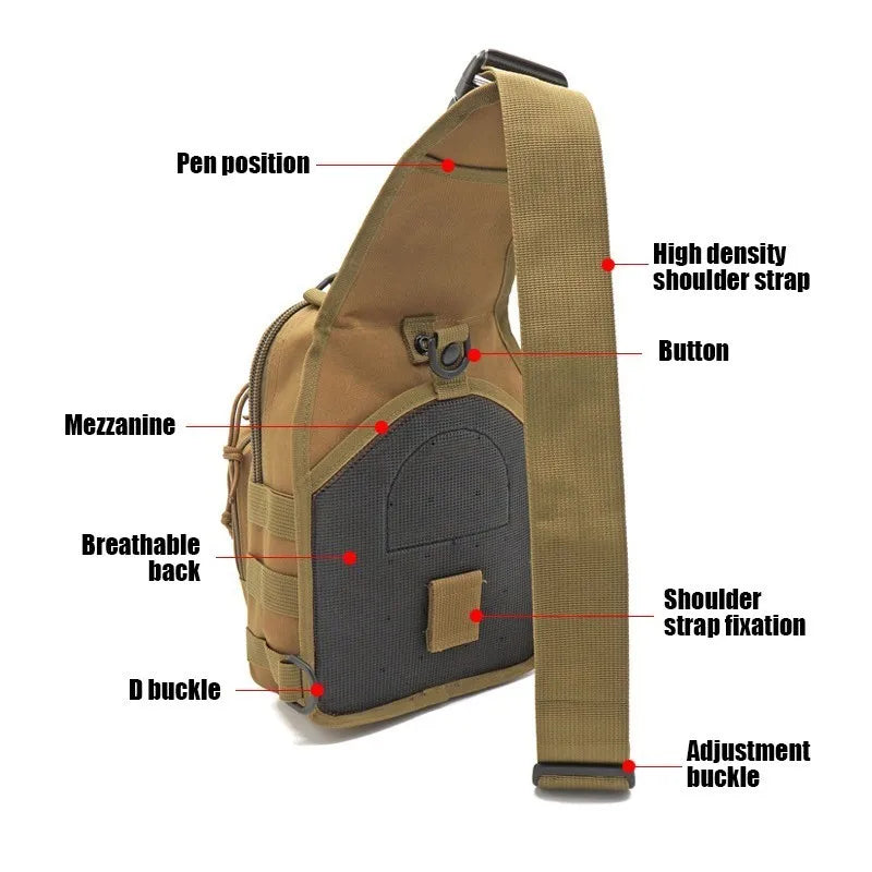 Tactical Sling Bag - Waterproof EDC Shoulder Backpack for Outdoor & Hiking