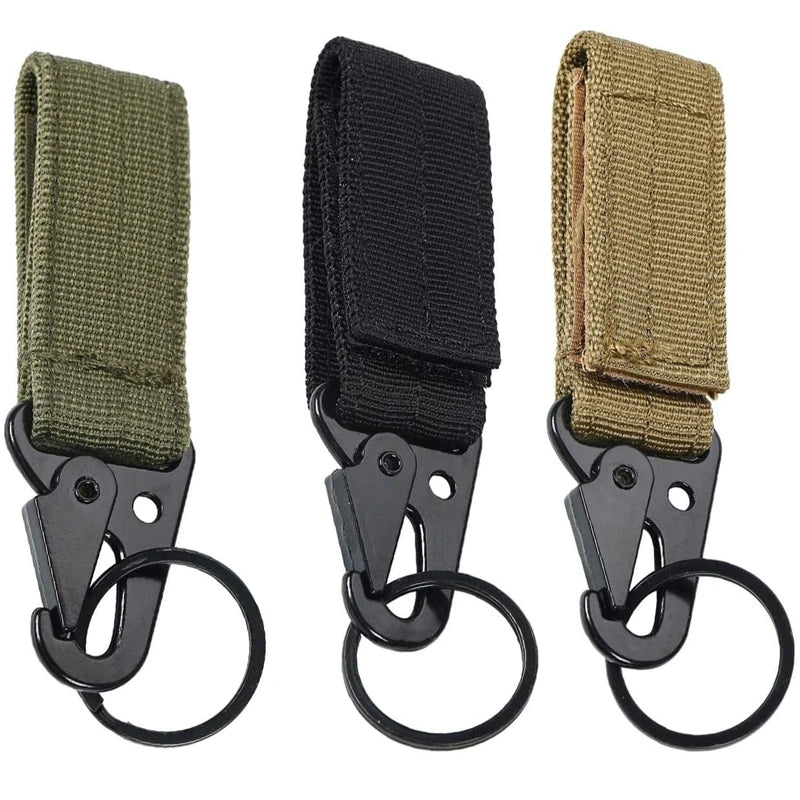 Tactical Carabiner Clip with D-Ring - Heavy-Duty Belt Key Holder
