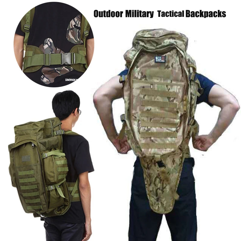 60L Waterproof Military Tactical Backpack - Heavy-Duty Rucksack for Hunting & Camping