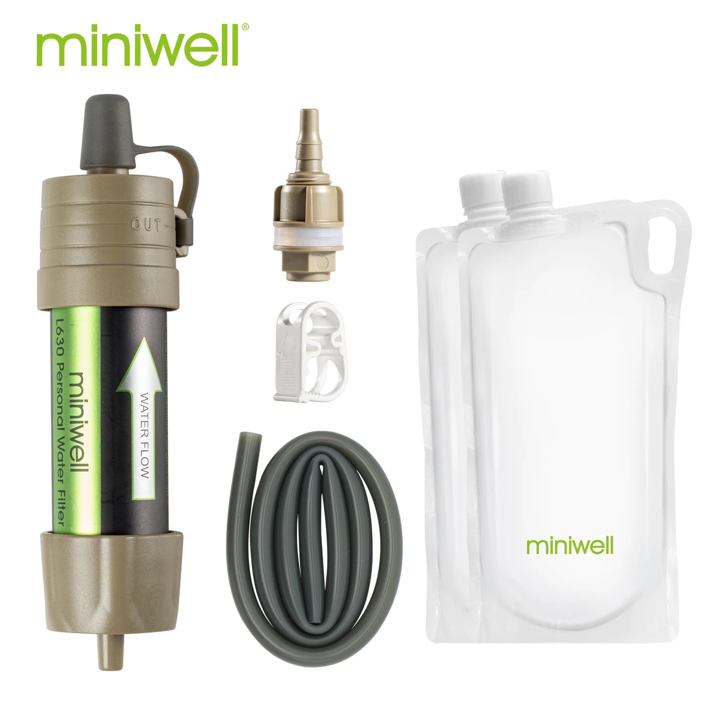 Miniwell L630 Personal Water Filter Straw - Portable Emergency Purification System