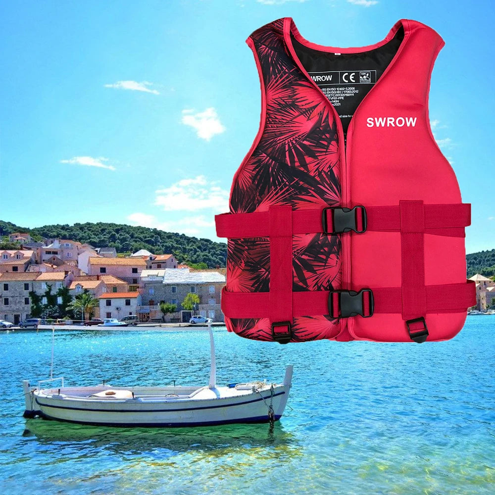 SWROW Neoprene Life Jacket - Buoyancy Vest for Swimming, Boating & Water Sports