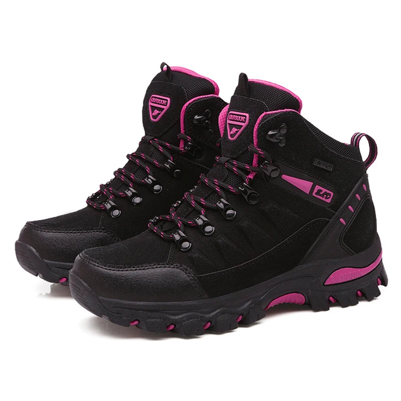 Women's Winter Hiking Boots - Breathable Ankle-High Trekking Shoes for Outdoor Adventures