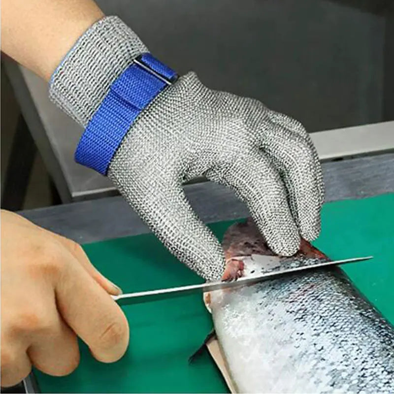 Professional Cut-Resistant Safety Gloves - ANSI A5 Stainless Steel Mesh