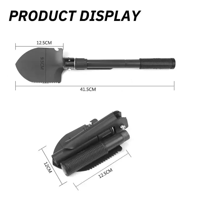 1PC Stainless Steel Engineer Shovel Military Folding Shovel Outdoor Multifunctional Camping Fishing Shovel Pickaxe for Vehicle