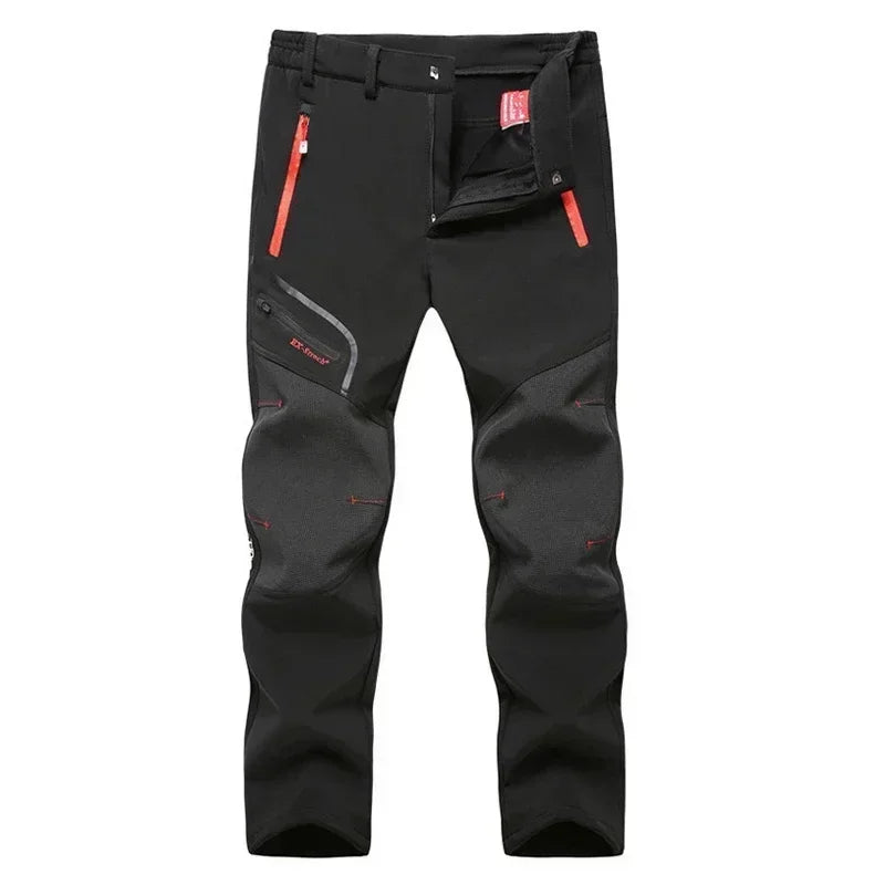 Men's Winter Fleece-Lined Tactical Hiking Pants - Outdoor Work & Climbing Trousers