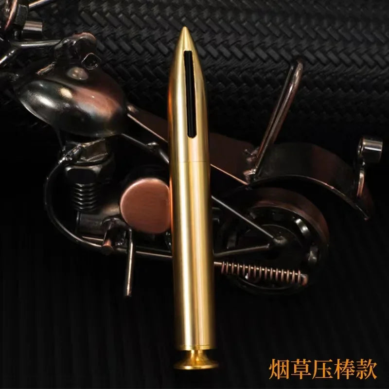 Pure Copper Keychain Lighter - Waterproof Kerosene Lighter with Tobacco Press