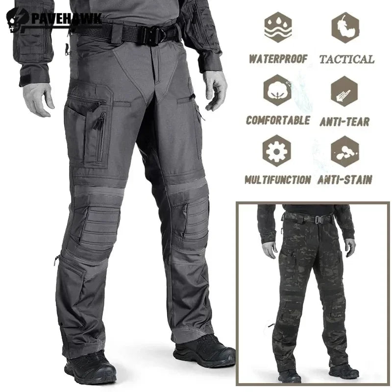 Men's Waterproof Tactical Cargo Pants - Multi-Pocket Combat Trousers