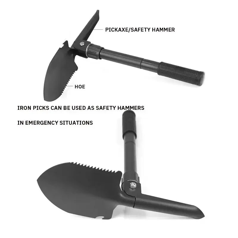 Military Folding Shovel - Stainless Steel Multifunctional Camping Tool