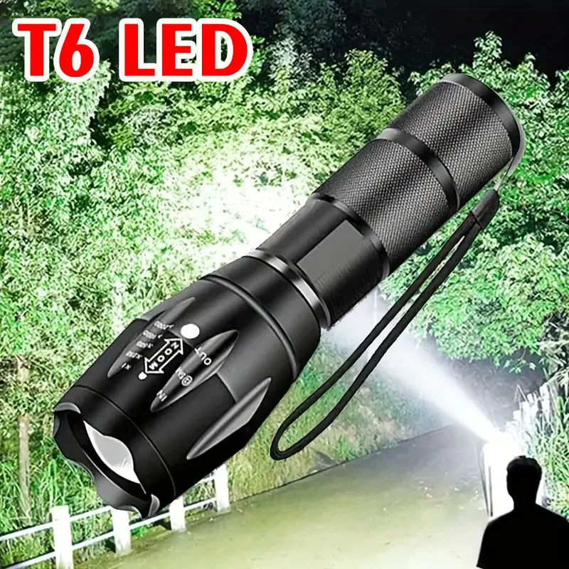 NEWBIRTH 1200 Lumen LED Flashlight - Rechargeable Tactical Torch with 5 Modes & Zoom