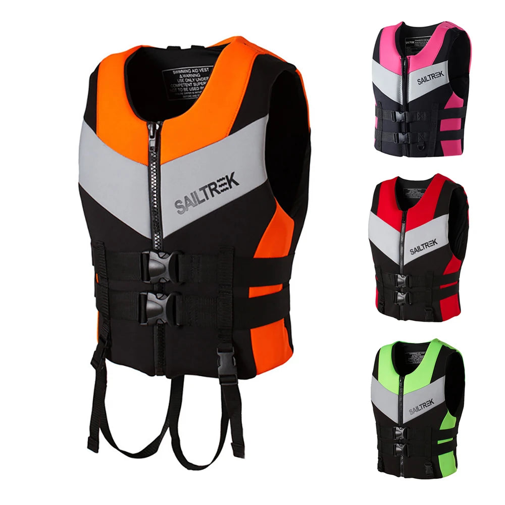 SWROW Neoprene Life Vest - Water Sports Safety Jacket for Kayaking, Skiing & Boating