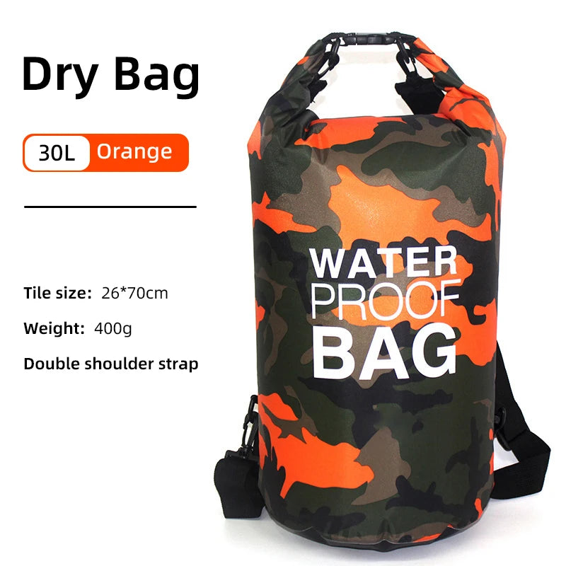 Waterproof Dry Bag Backpack with Wet Separation Pocket - 15L/30L