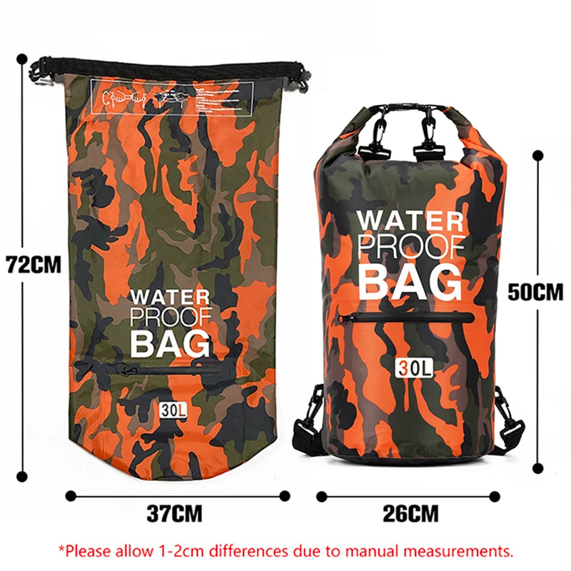 Waterproof Dry Bag Backpack with Wet Separation Pocket - 15L/30L