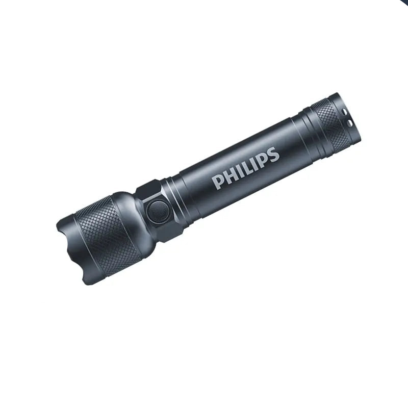 Philips LED Rechargeable Flashlight - 300 Lumen with 4 Modes & Self-Defense Feature