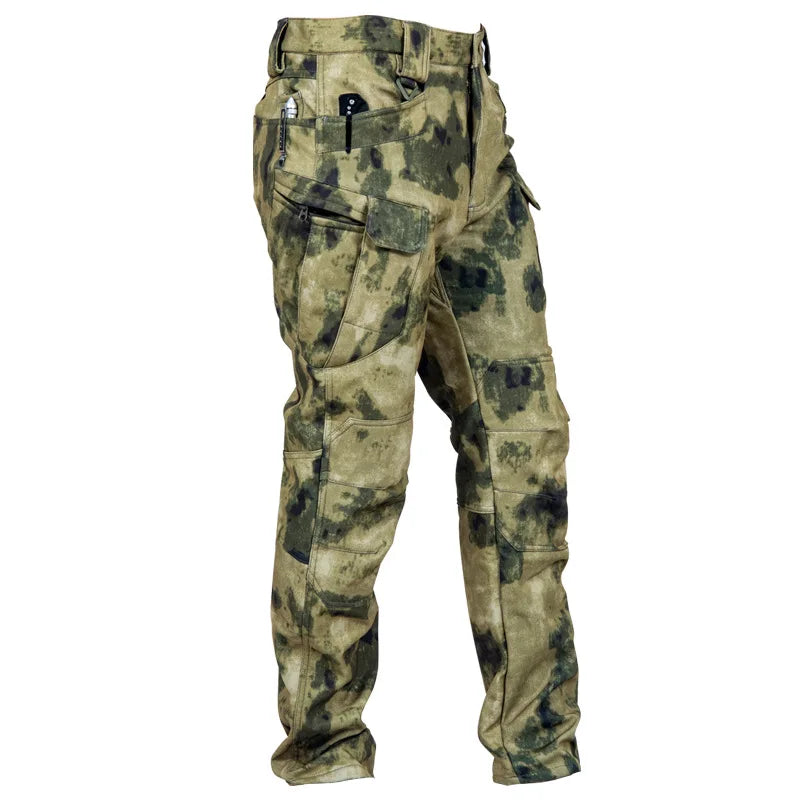S-6XL 125kg Knee Double Layer Thickened Winter Men Multi Pocket Camouflage Waterproof and Windproof New IX7 Assault Pants