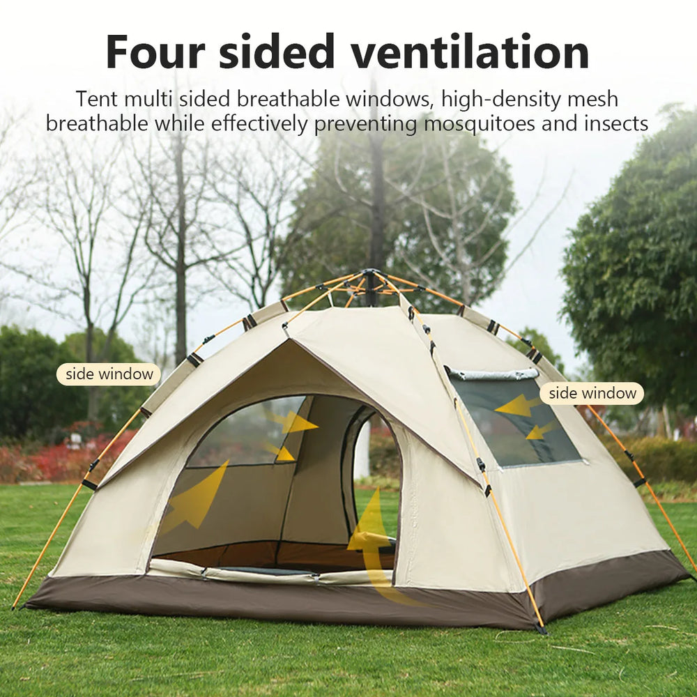 Automatic Pop-Up Camping Tent - Waterproof 3-4 Person Shelter