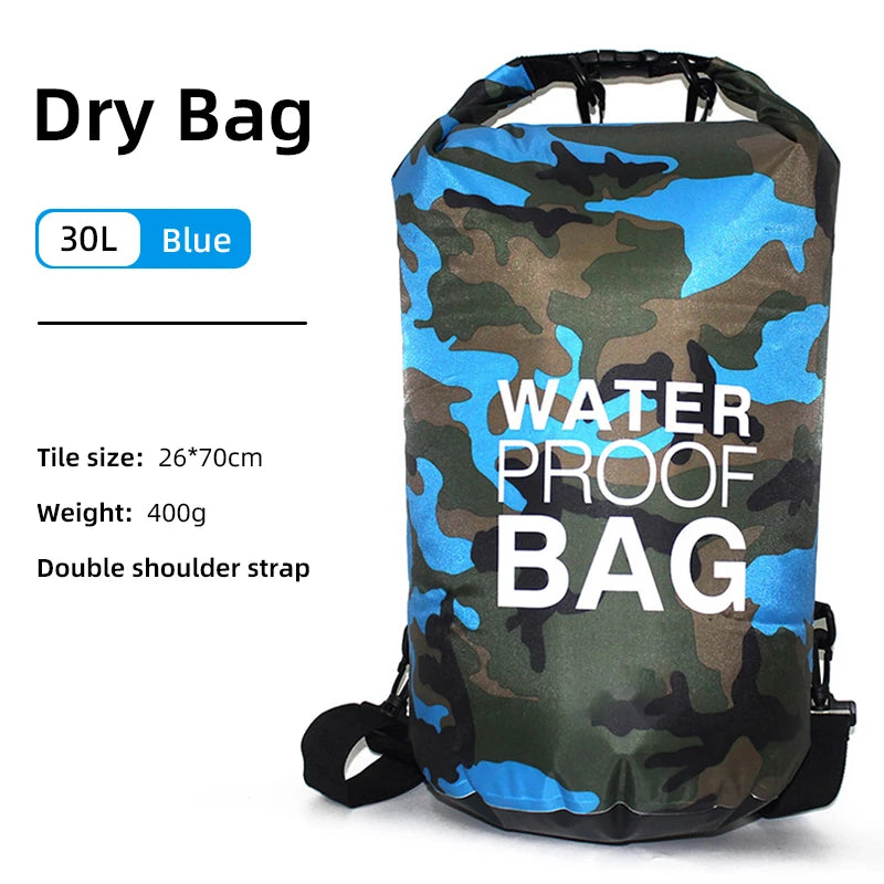 Waterproof Dry Bag Backpack with Wet Separation Pocket - 15L/30L
