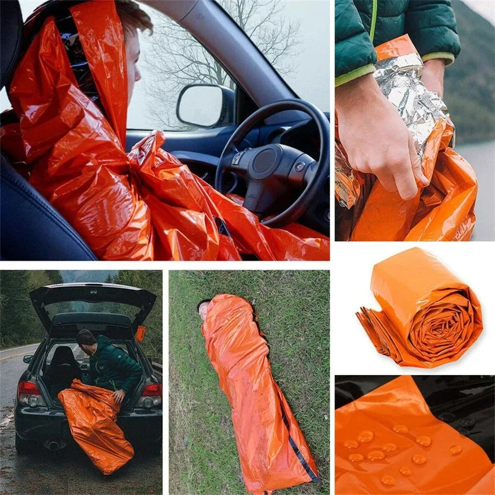 Mylar Emergency Sleeping Bag - Waterproof Thermal Survival Blanket