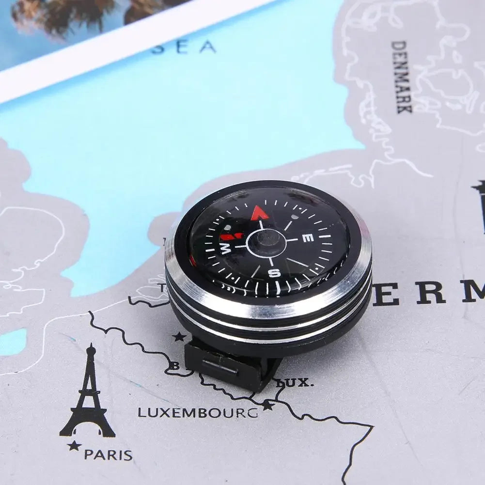 Mini Portable Watch Strap Button Compass for Paracord Bracelets