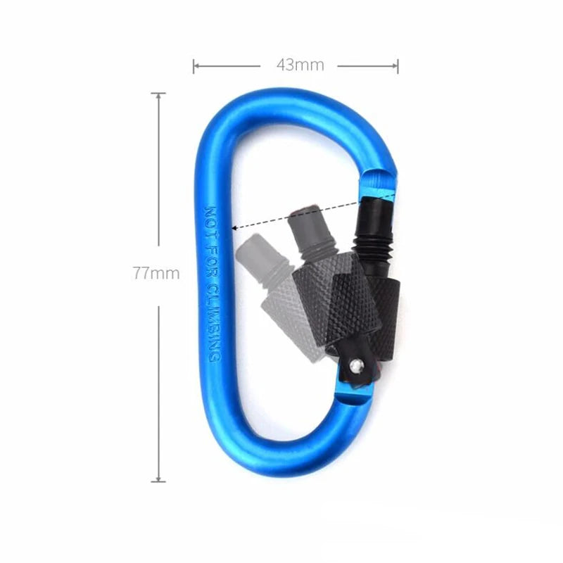 Aluminum Screw Gate Carabiner Clips - 4 Pack Heavy Duty Hiking Hooks