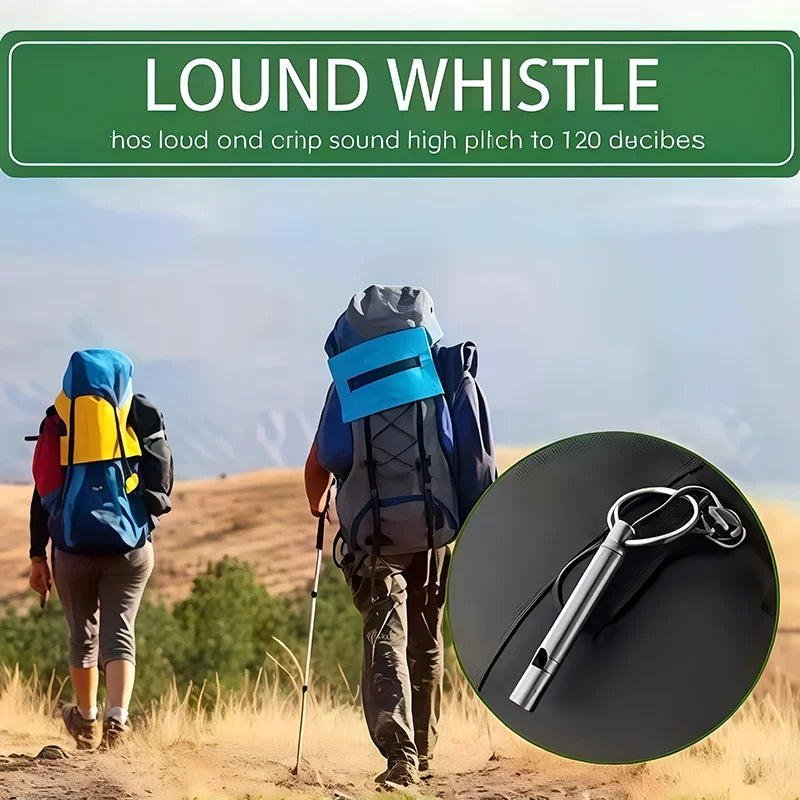 1/2Pcs Outdoor Titanium Emergency Whistle Survival Safety MINI Whistle EDC Whistle Necklace Hiking Camping Trip Explore Survival
