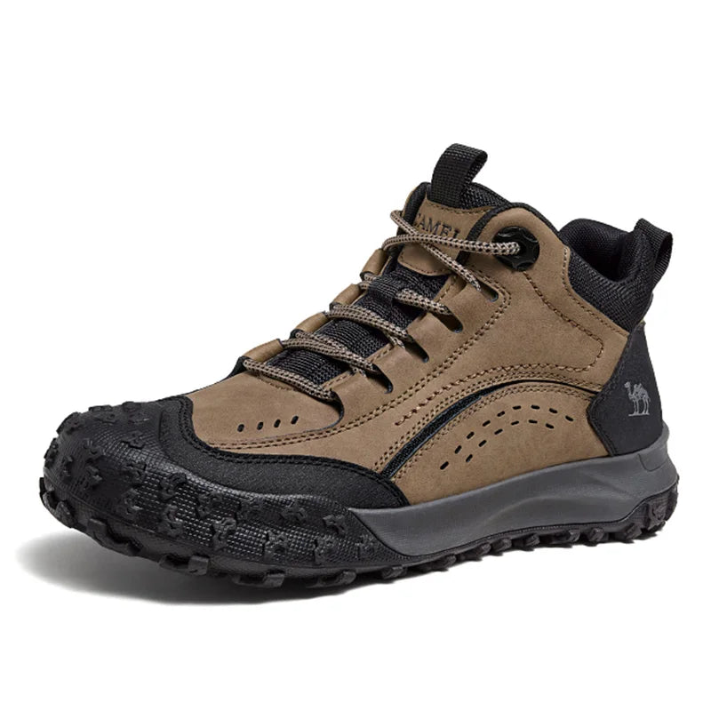 GOLDEN CAMEL Men's Waterproof Hiking Boots - Leather Tactical Trekking Shoes