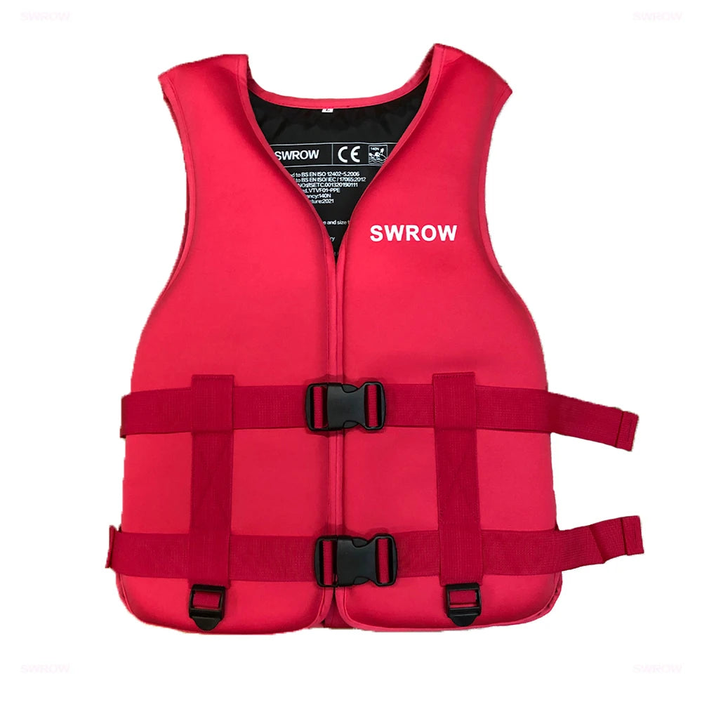 SWROW Neoprene Life Vest - Water Sports Safety Jacket for Kayaking, Skiing & Boating