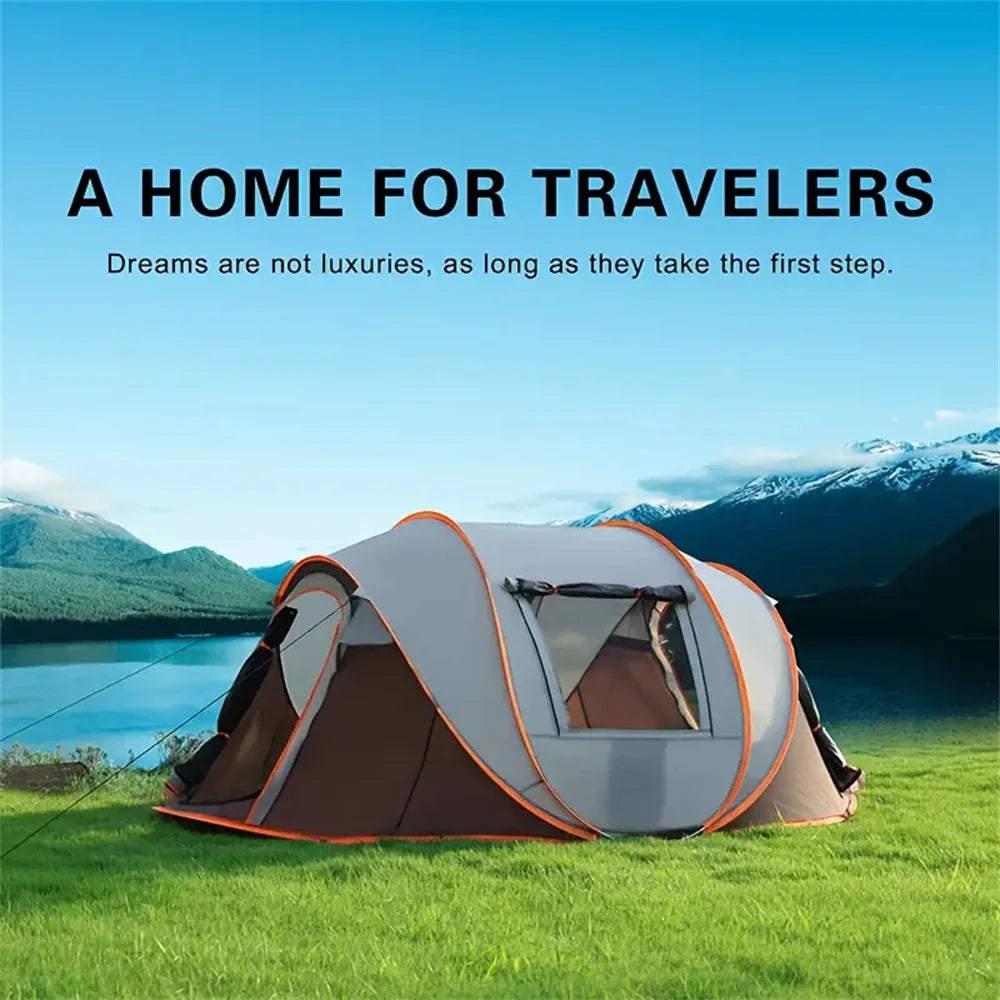 Quick-Opening Waterproof Camping Tent - 5-8 Person Capacity