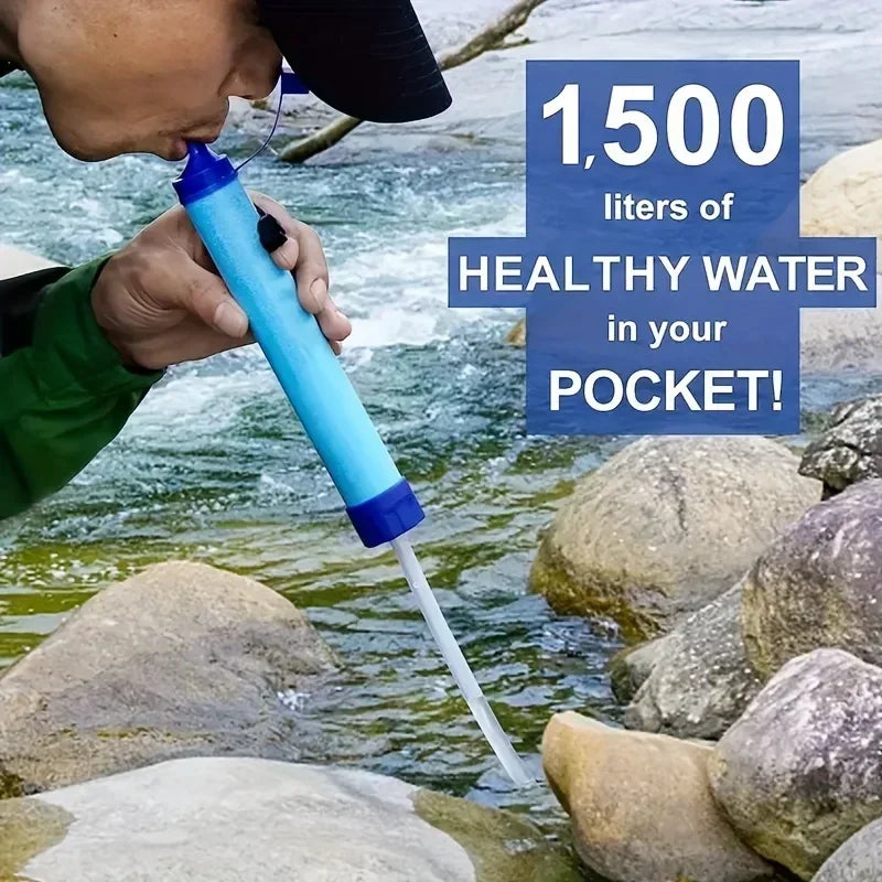 Portable Water Filter Straw - 10,000 Gallon Capacity with 0.01 Micron 4-Stage Filtration System