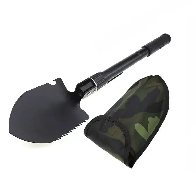 1PC Stainless Steel Engineer Shovel Military Folding Shovel Outdoor Multifunctional Camping Fishing Shovel Pickaxe for Vehicle