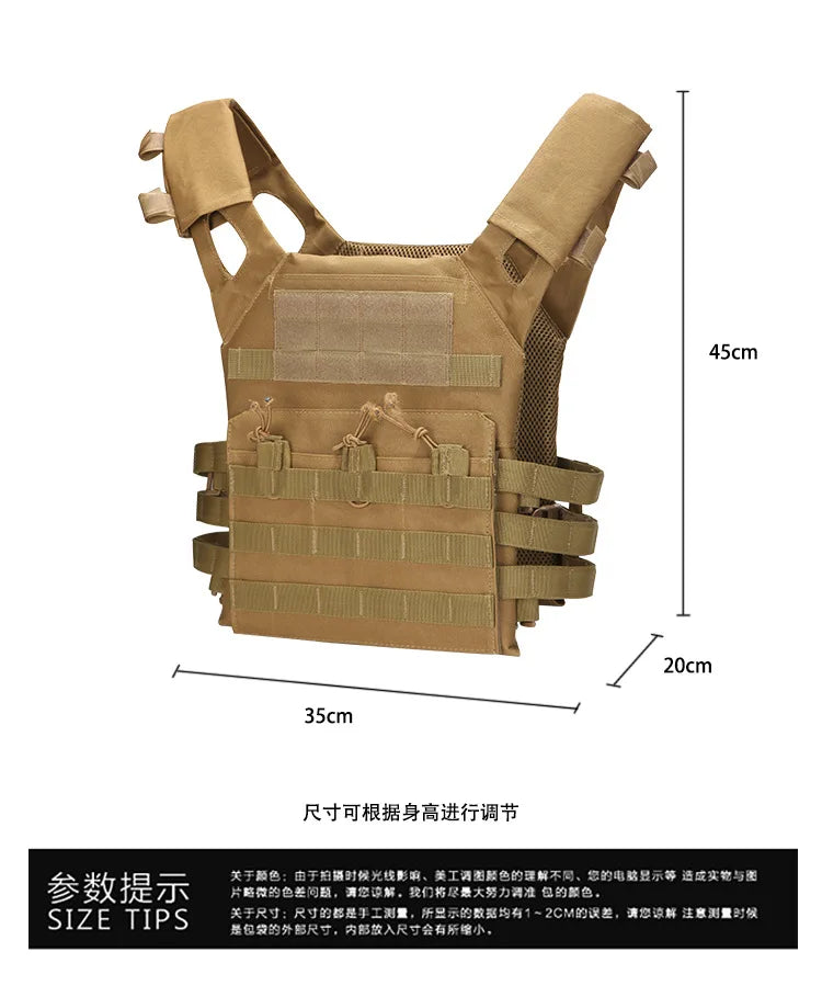Tactical MOLLE Vest - Lightweight Multi-Function Military Training Gear