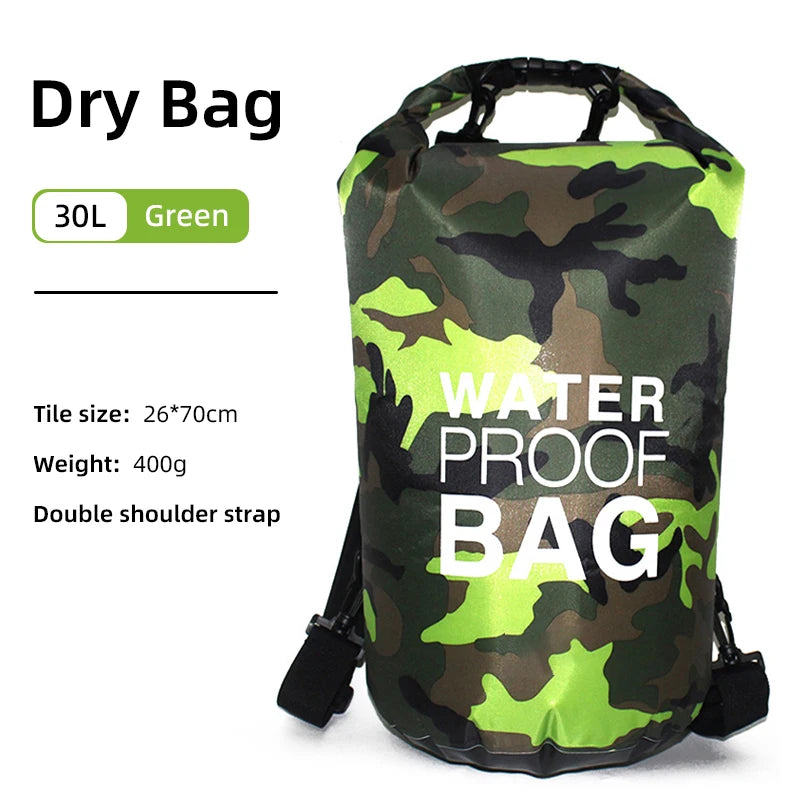 Waterproof Dry Bag Backpack with Wet Separation Pocket - 15L/30L
