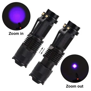 MJJC 395nm UV LED Flashlight - Ultraviolet Blacklight Torch with Zoom for Pet Stain Detection