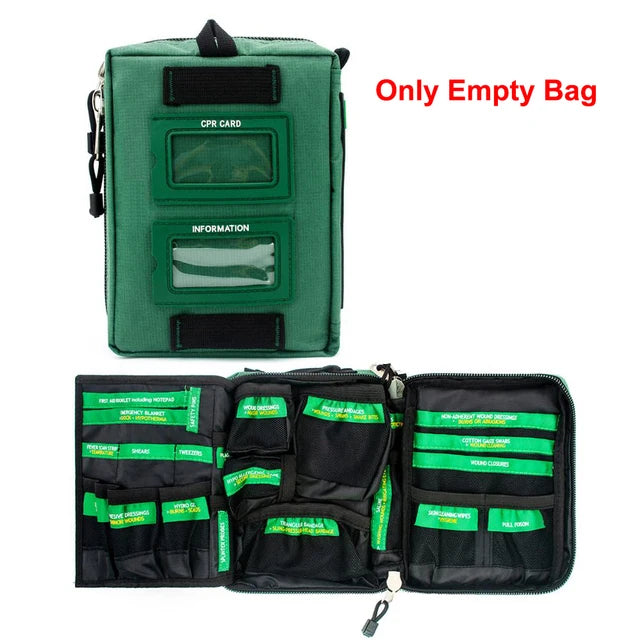165pcs First Aid Kit/ Empty Car Emergency Survival Kit Medical Rescue Bag for Home Cycling Hiking Camping Outdoor Trauma Gear