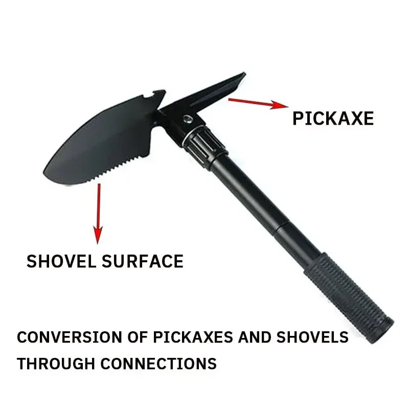 1PC Stainless Steel Engineer Shovel Military Folding Shovel Outdoor Multifunctional Camping Fishing Shovel Pickaxe for Vehicle